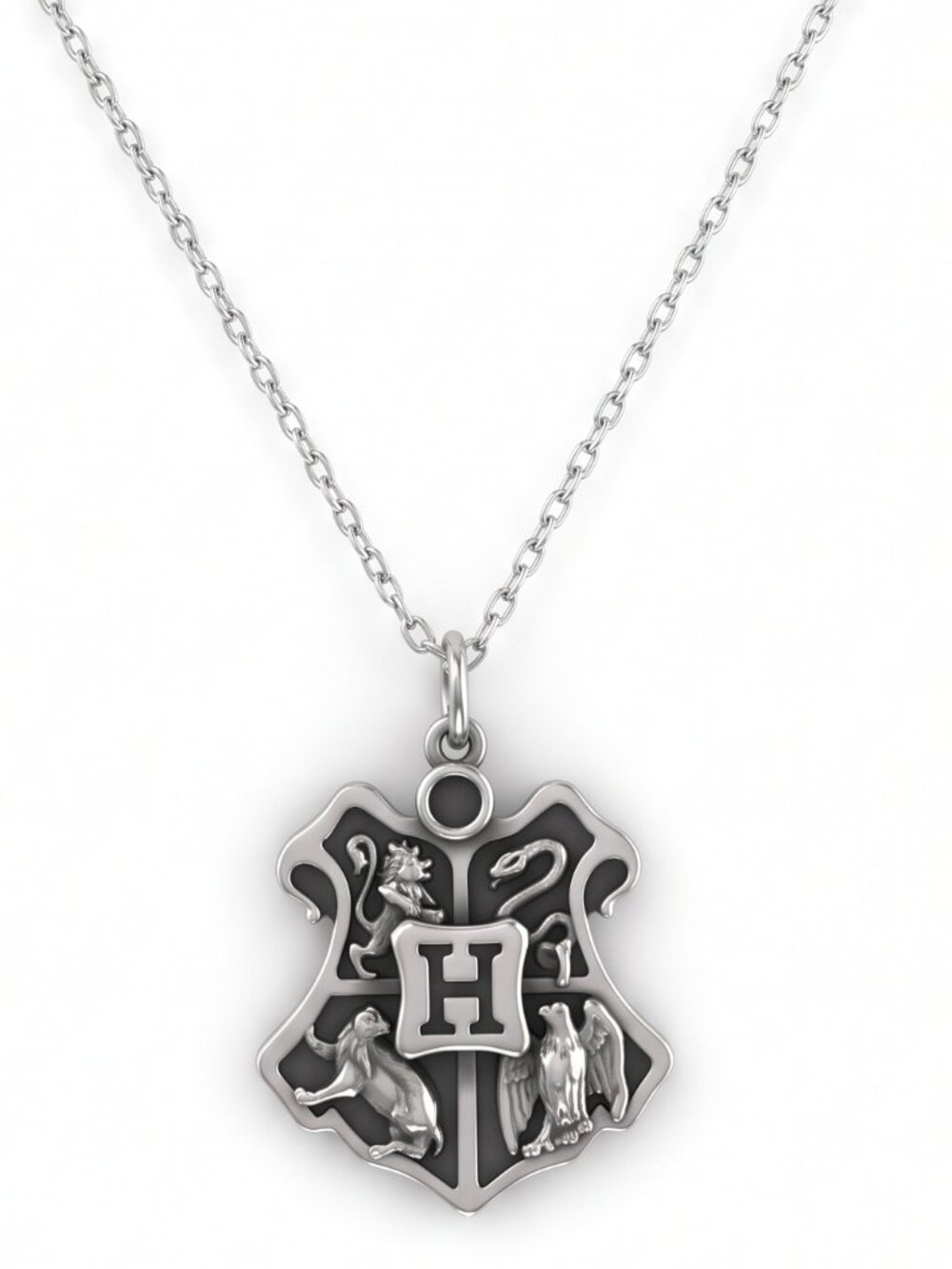Official Harry Potter Hogwarts Crest Necklace, 925 Sterling Silver